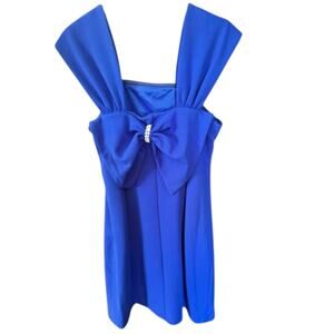 152. SHE+SKY | NEW W/Tag Blue RhineStone Bow Boutique Dress SZ:S -Flawed